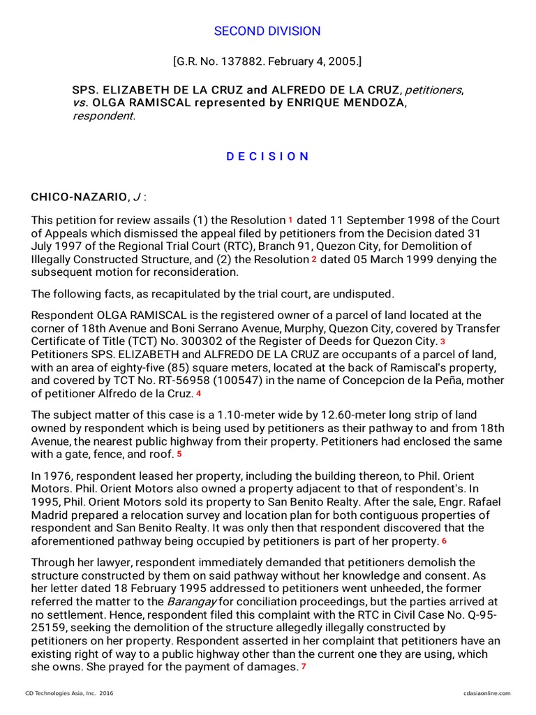 13 Spouses de La Cruz v. Ramiscal PDF Laches (Equity) Legal Concepts