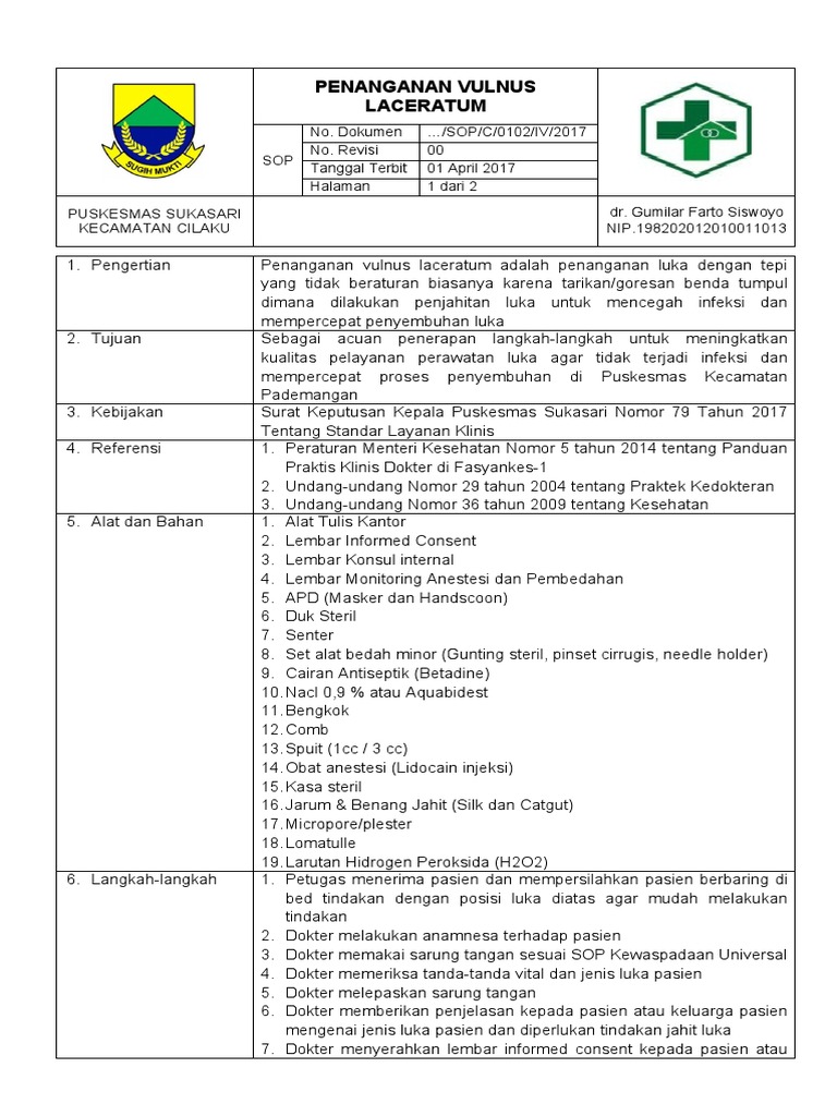 Penanganan vulnus laceratum pdf