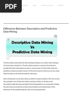 Difference Between Descriptive and Predictive Data Mining With Comparison Chart Tech Differences