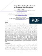 Effect The Change of Absorber Length on Thermal Performance of Parabolic Dish Solar Collector