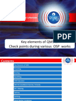 Key Elements of QMS & Check Points During Various OSP Works