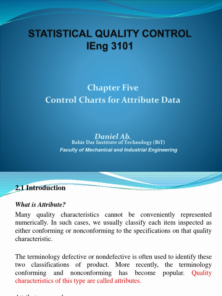 5Control Charts For Attributes PDF Sample Size Determination