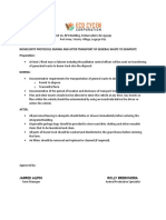 Biosecurity Protocols During and After Transport of General Waste To Dumpsite