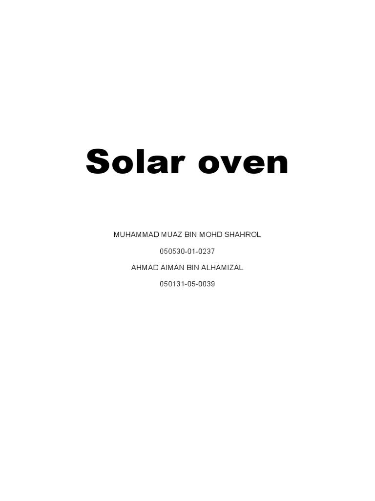 Solar Oven PDF