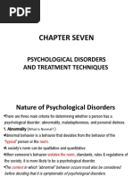 Chapter Seven: Psychological Disorders and Treatment Techniques