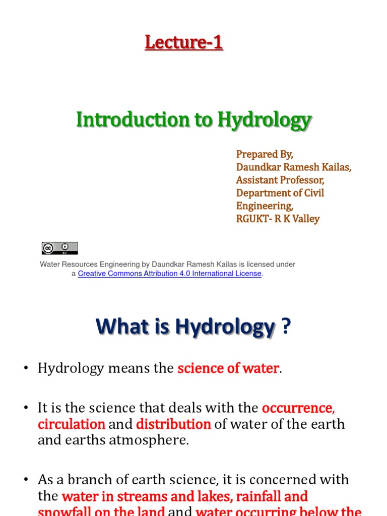 Introduction to Hydrology Concepts | PDF | Hydrology | Drainage Basin
