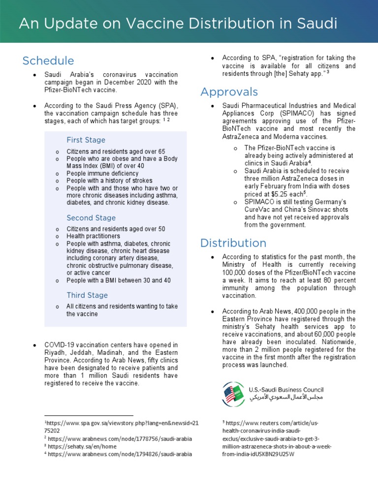 Saudi Arabia Vaccine Update-1 | PDF | Chronic Condition | Vaccines