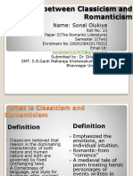 Difference Between Classicism and Romanticism: Name: Sonal Ol Kiya