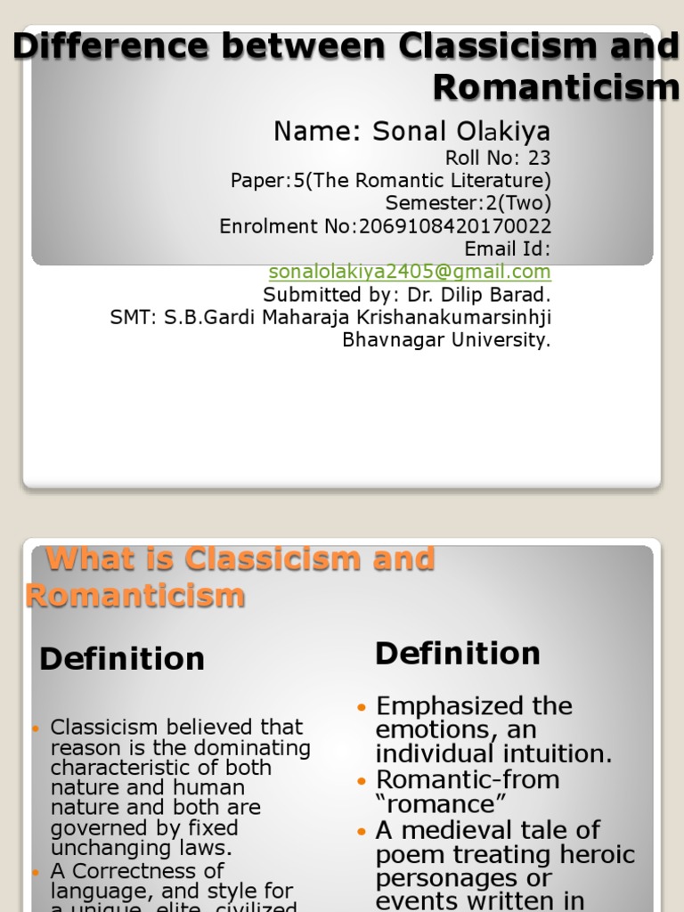 Classicism Vs Romanticism Ppt Powerpoint