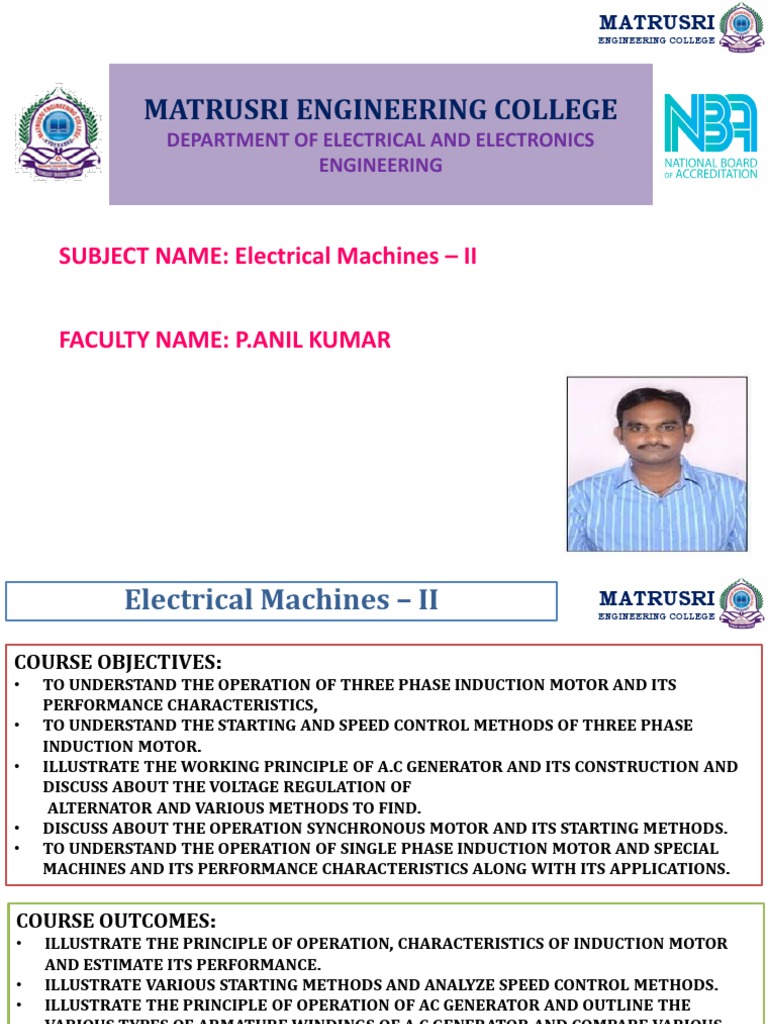 DownloadELECTRICAL MACHINES-II - Unit 2 | PDF | Electric Motor ...