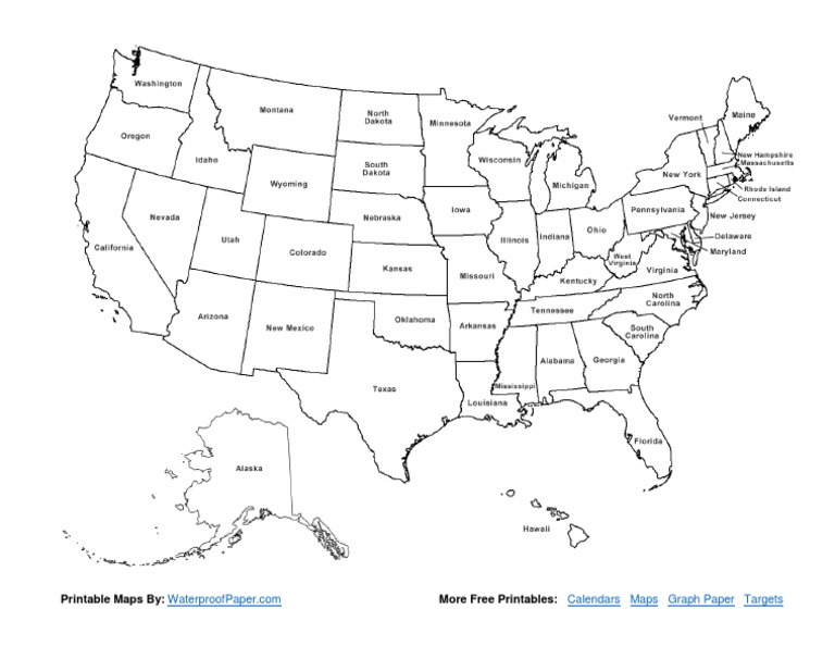 printable map of the united states labeled pdf