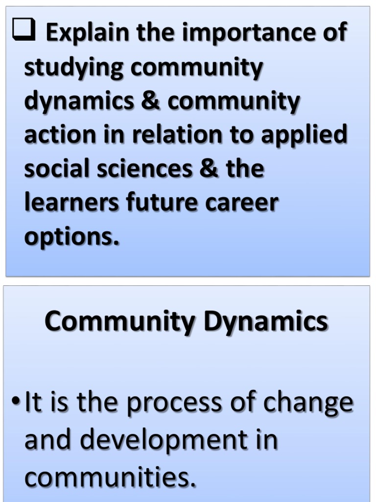 Community Dynamics and Action Explained | PDF | Community | Climate ...