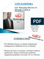 Anand Mahindra: Chairman and Managing Director of Mahindra Group