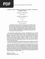 A Model of Work, Family, and Interrole Conflict: A Construct Validation Study