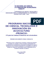 PLAN NACIONAL EN CIENCIA, TECNOLOGIA E INNNOVACION, PROG. ACUI VERSION FINAL JUN 08