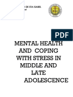 Module 6 Mental Health and Coping With Stress in Middle and Late Adolescence PDF