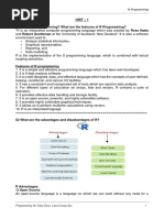 Unit - 1 Q) What Is R Programming? What Are The Features of R Programming?