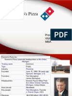 Domino's Pizza: Presented By: Vibhor Agarwal MBA