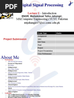 Digital Signal Processing: - Introduction, MS (Computer Engineering) NUST, Pakistan Mtjahangir17@ce - Ceme.edu - PK