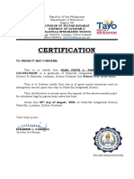 Certification: Brgy. Palavilla, Lutayan, Sultan Kudarat