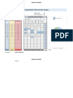 Table of Specification - ToS TABLE - Sample Template (Excel Format) v2