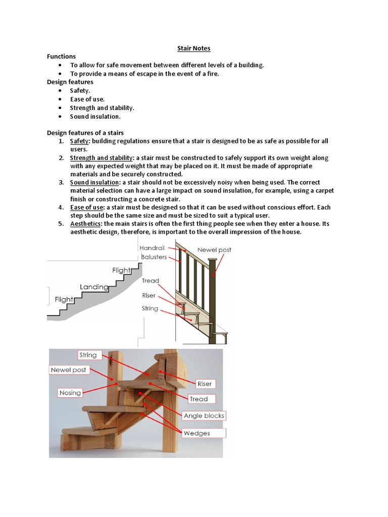 Stair Notes Functions PDF Stairs Civil Engineering