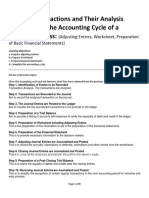 Business Transactions and Their Analysis As Applied To The Accounting Cycle of A Service Business