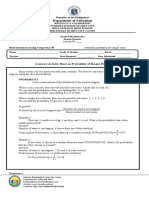Department of Education: Learners Activity Sheet On Probability of Simple Events