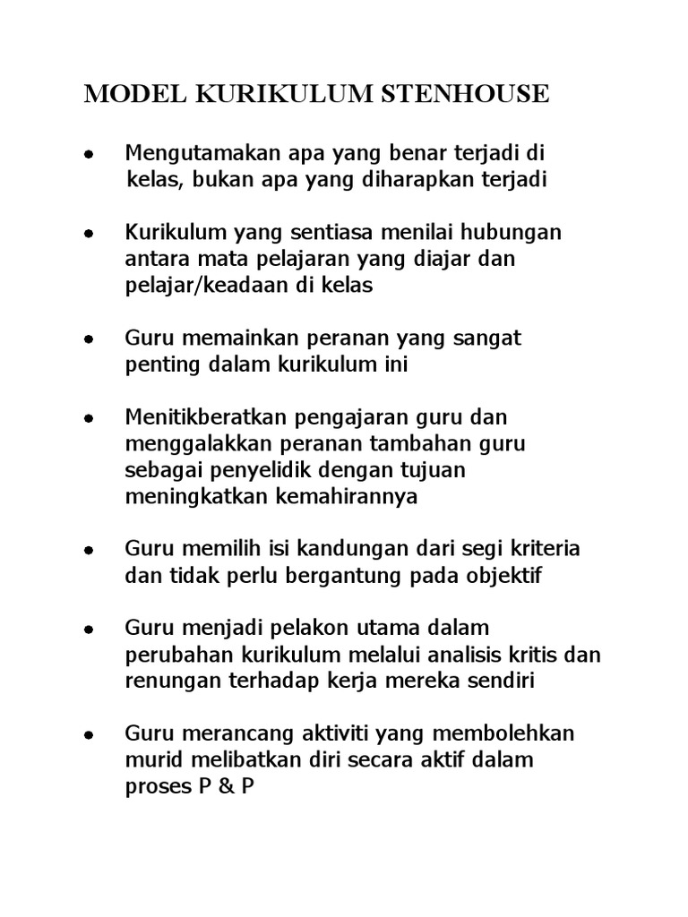 Model Kurikulum Stenhouse Pdf