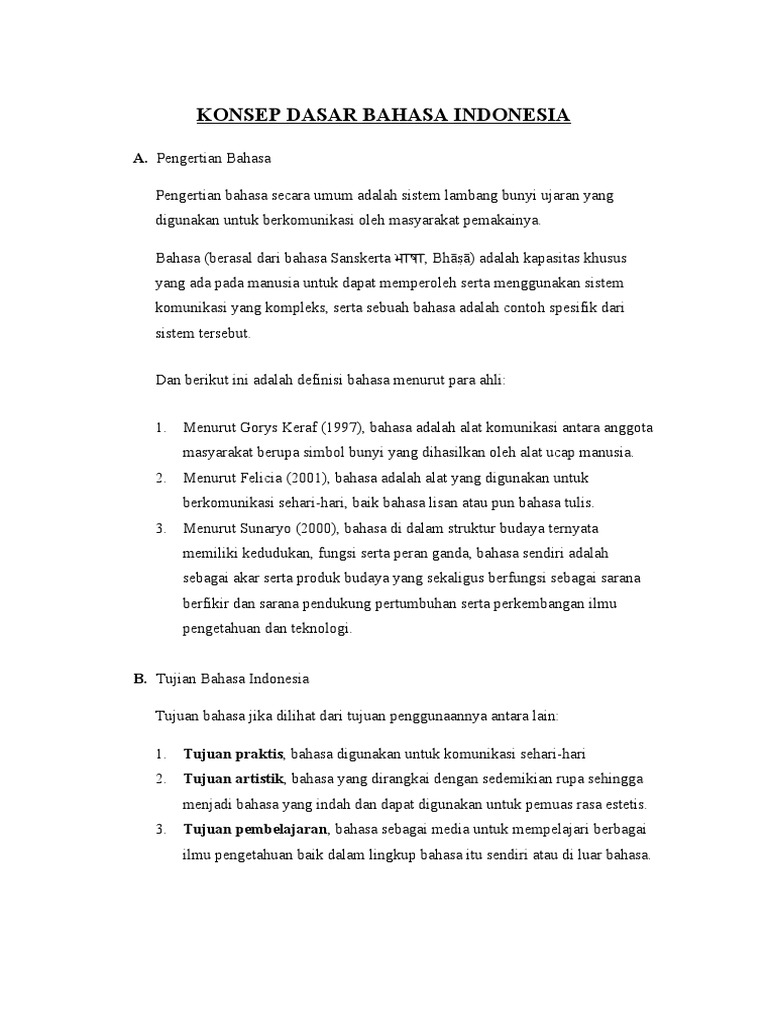 Konsep Dasar Bahasa Indonesia Pdf