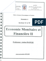 Cours-Economie Monétaire II - Mme Haoudi Amina Partie 1 - Amina HAOUDI