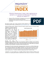 Monster Employment Index India Registered Six Percent Y-O-Y Growth For February'17 and Four Percent For March'17