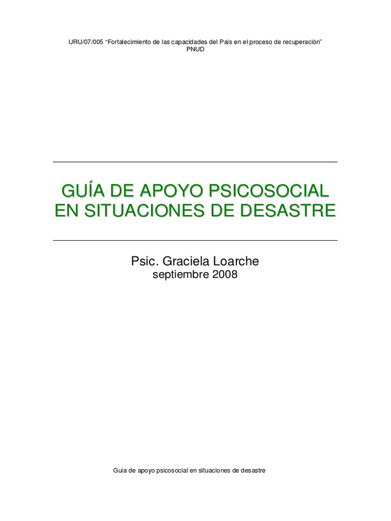 Guia de Apoyo Psicosocial | PDF | Salud mental | Trastorno mental