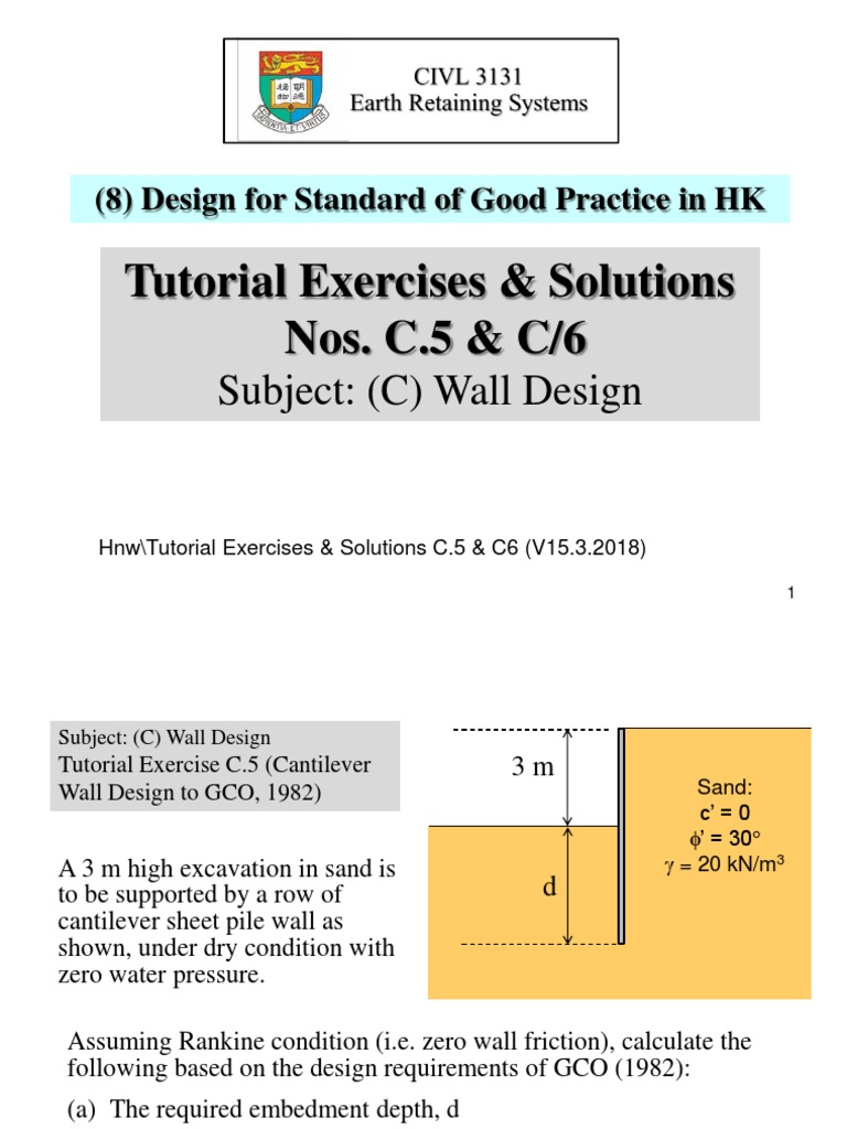 Wall Design Tutorial: C.5 & C.6 Solutions | PDF | Structural ...