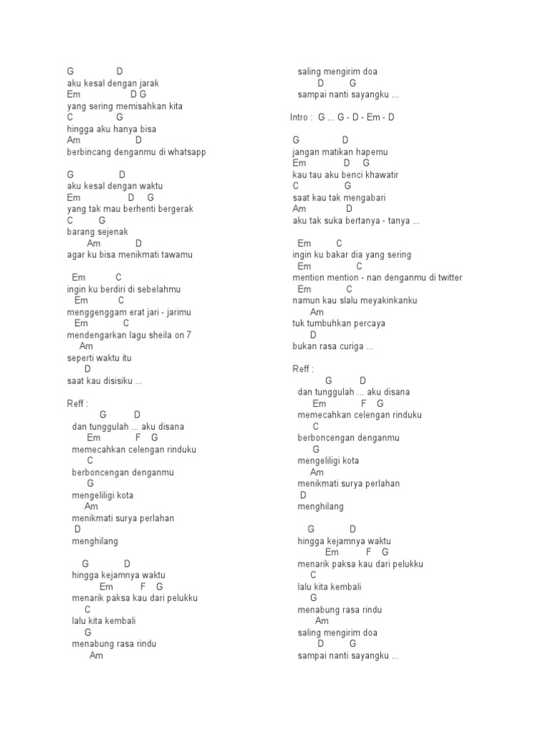 Celengan Rindu Chord PDF