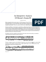 An Interpretive Analysis of Mozart's Sonata #6: Articles