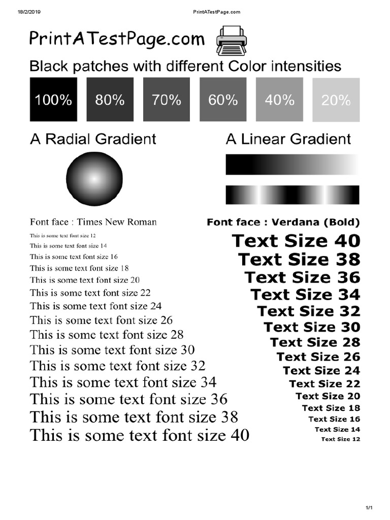 Print Test Page | PDF