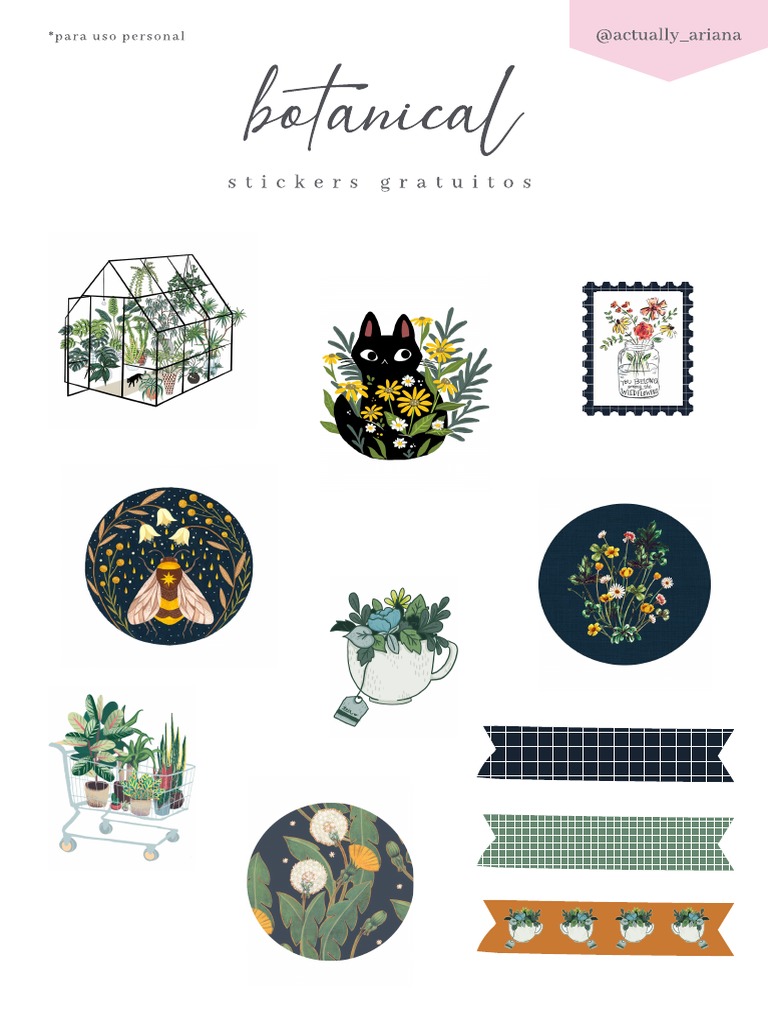 Botanical Stickers A5 | PDF
