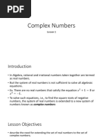 Lesson 1. Complex Numbers - Parts A and B