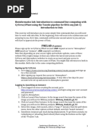 Bioinformatics Lab: Introduction To Command Line Computing With Cyverse/Iplant Using The Tuxedo Pipeline For Rna-Seq (Lab 1) Introduction To Unix