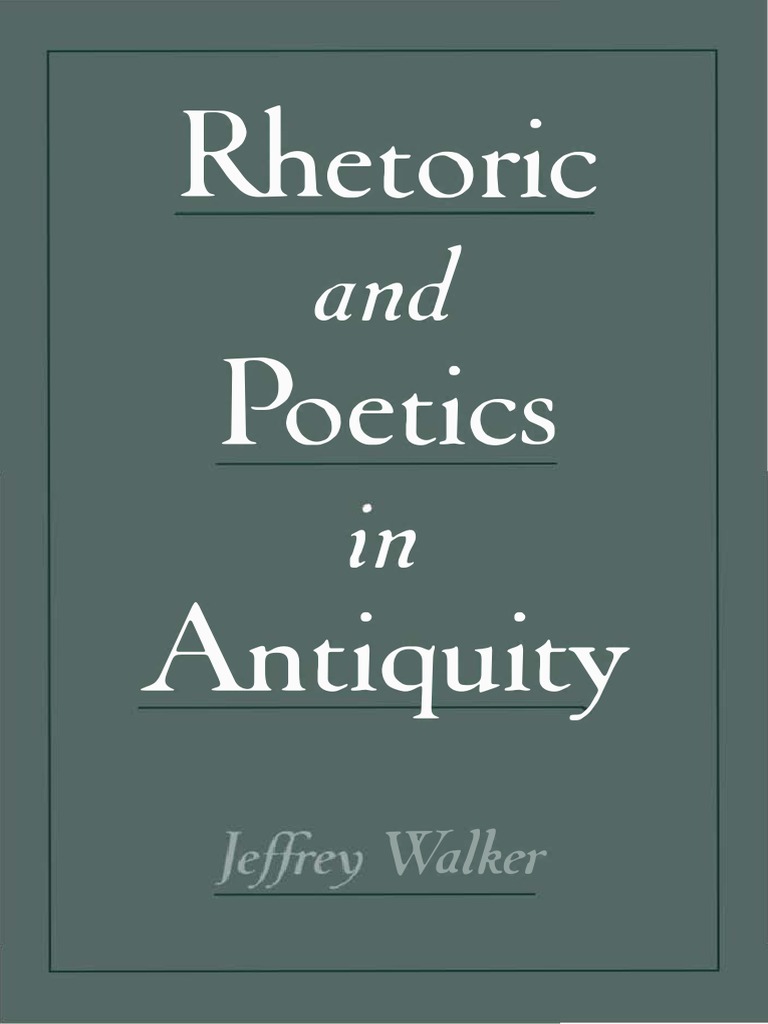 Rhetoric and Poetics in Antiquity PDF Rhetoric Epic Poetry photo