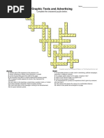 Graphic Texts and Advertising Crossword