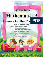 Mathematics 3: Lessons For The 1 Quarter
