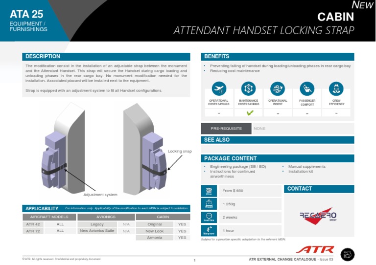 Attendant Handset Locking Strap | PDF | Cargo | Monoplane