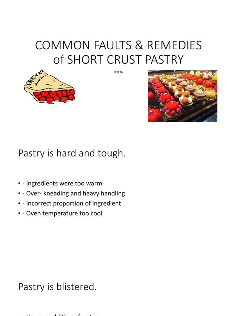 Shortcrust Pastry Faults & Fixes | PDF | Breads | Dough