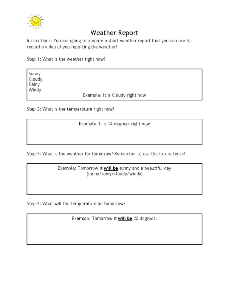 Student Weather Report Guide | PDF