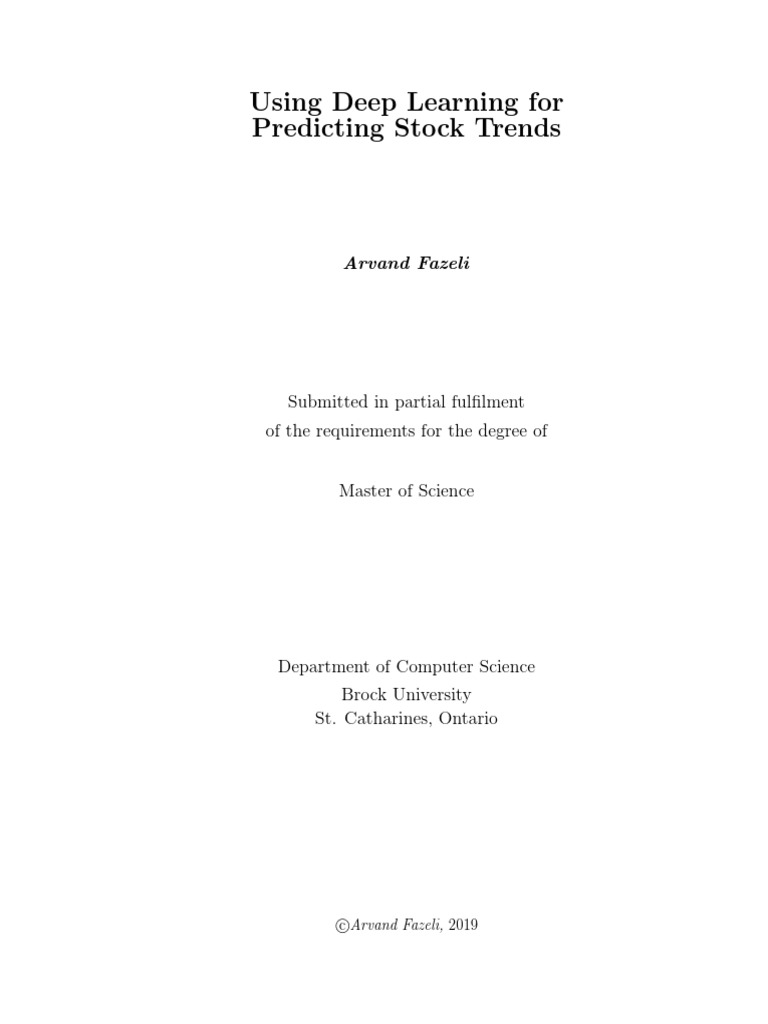 Deep Learning for Stock Trend Prediction | PDF | Technical Analysis ...
