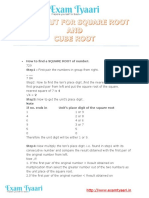 Shortcut Square Root Cube Root Calculation