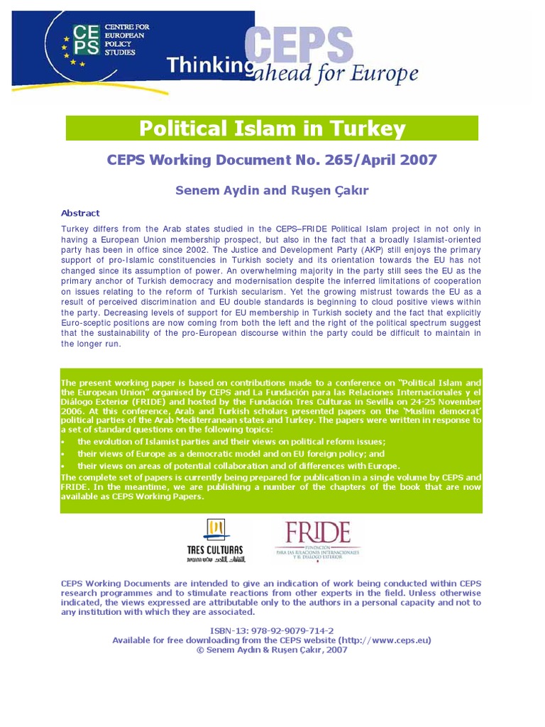 Political Islam in Turkey | PDF | Justice And Development Party (Turkey ...
