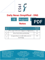 Daily News Simplified - DNS Notes: 18 August 21